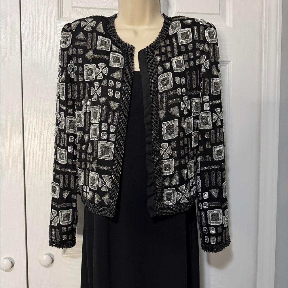 Elegant Black and Silver Women's Jacket